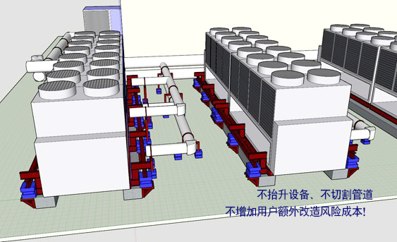 屋頂空調(diào)機(jī)組震動噪聲大，不切管道不抬設(shè)備方案這樣做！
