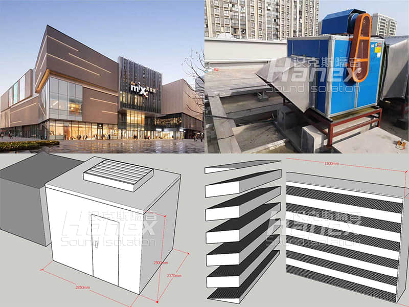 樓頂油煙風(fēng)機(jī)噪聲治理案例-昆山萬(wàn)象匯爐魚(yú)